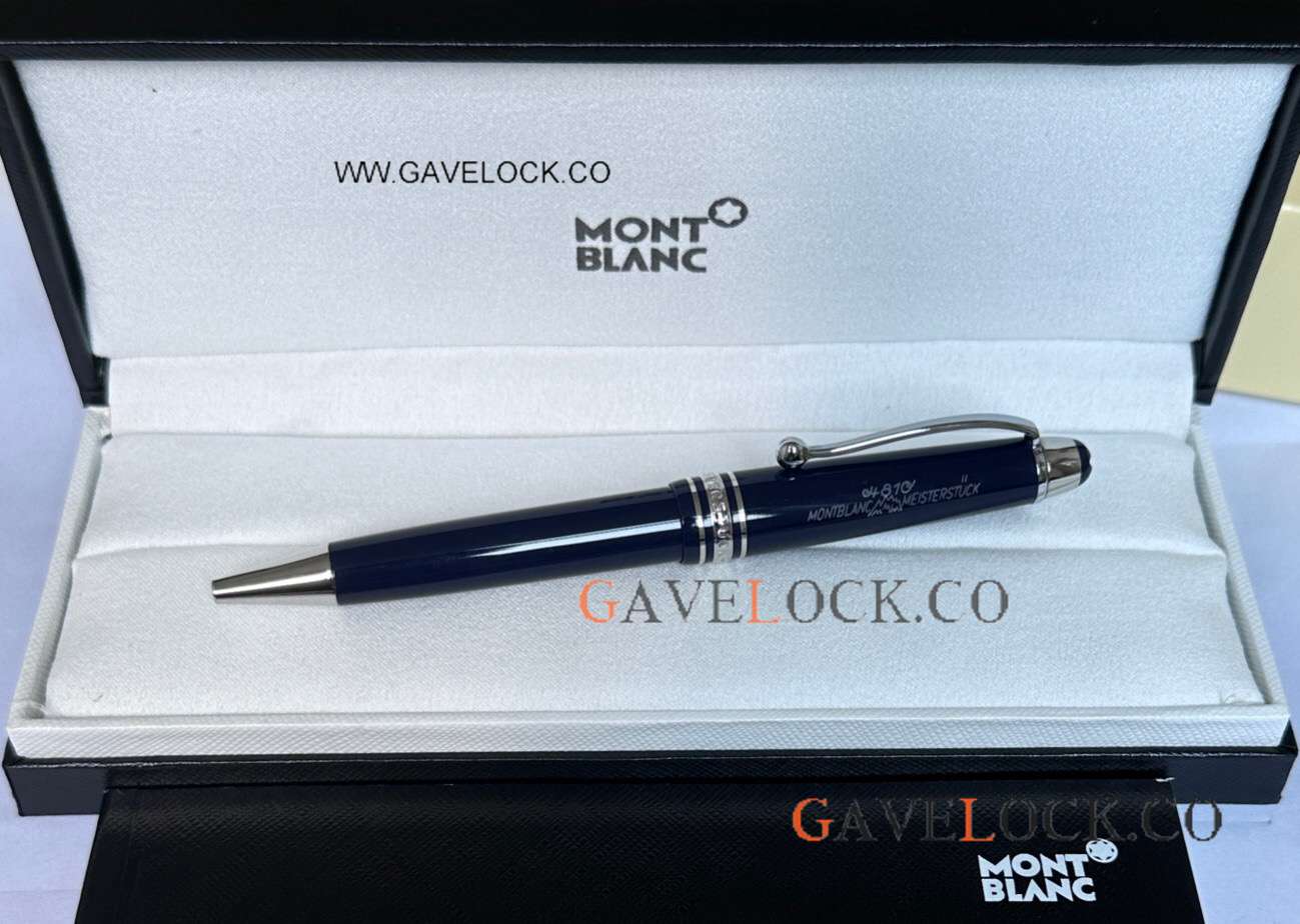 Best Mont Blanc 100 Yrs Meisterstuck Midsize Ballpoint Silver Clip Blue Resin